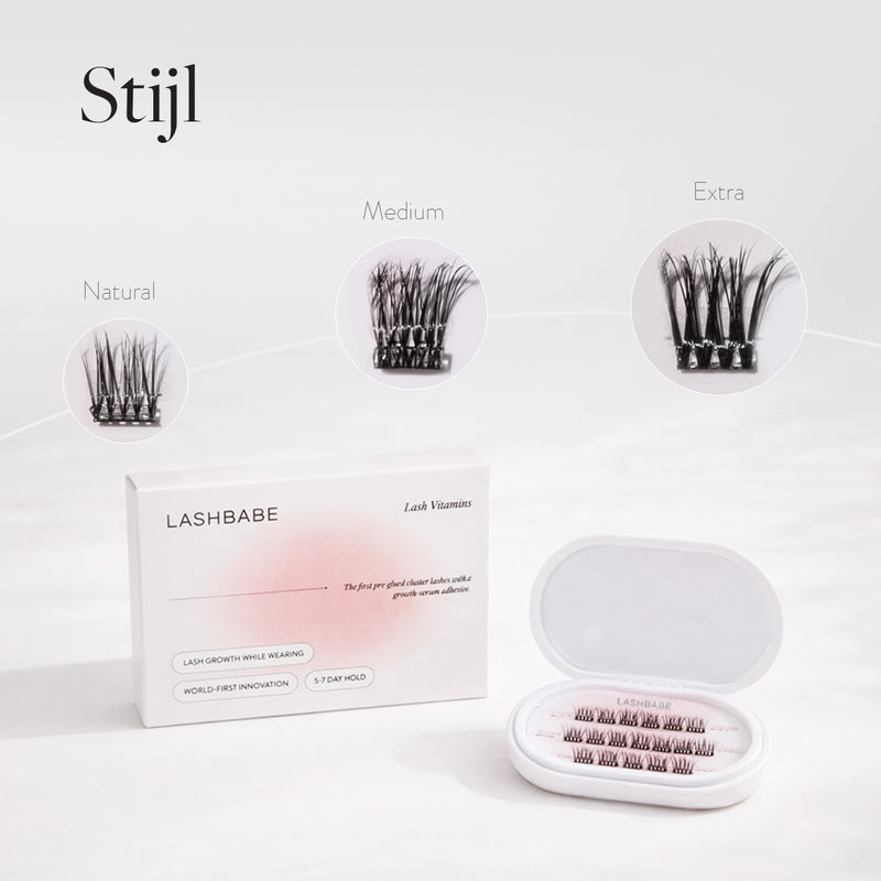 Lash Vitamins - Pre-Glued Cluster Caffeine Pep Starter Kit