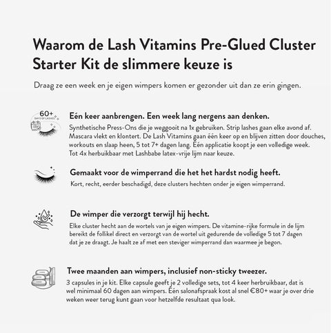 Lash Vitamins - Pre-Glued Lash Cluster Starter Kit